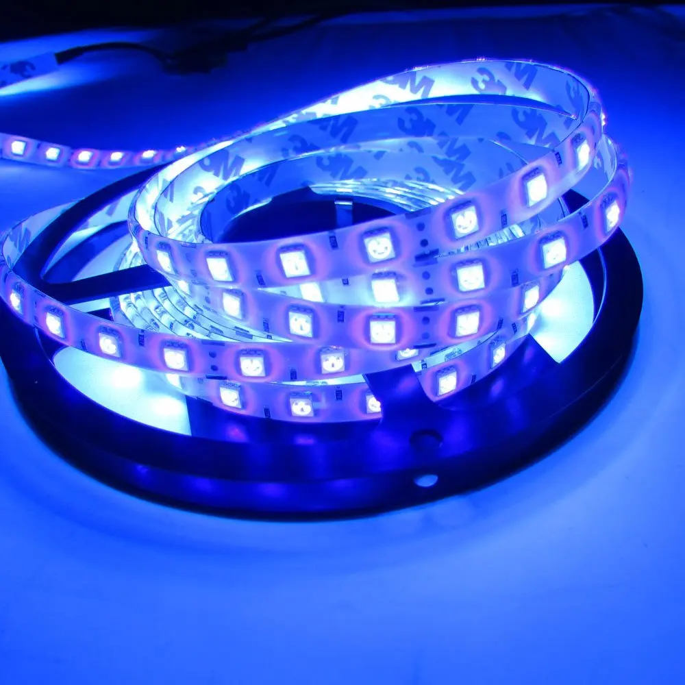 Светодиодный BLB 5050 Светодиодные ленты УФ фиолетовый 395nm-405nm 5 м 300 SMD гибкий светильник, работающего на постоянном токе 12 В в 16.4ft