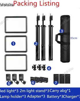 

Godox LED Photography lamp exterior lamp Three lamp set anchor video head diagram Video toner can color temperature CD50 T03