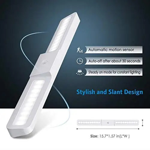 

Motion Sensor Closet Light,LED Motion Sensor Light Wireless USB Rechargeable, PIR Motion Activated 20 LED Stick-On Anywhere