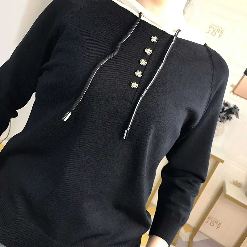Fannic Autumn Winter Women Sweatshirt Glitter Stone Knitting Hoodies Short Style Sweatshirt Jumper 2 Colors Fannic Autumn Winter Women Sweatshirt Glitter Stone Knitting Hoodies Short Style Sweatshirt Jumper 2 Colors