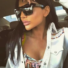 Pop Edad 2018 Fashion Square gafas de Sol de Gran Tamaño Mujeres Celebrity 400UV Conducción gafas de Sol de Los Hombres Gafas de sol Gafas