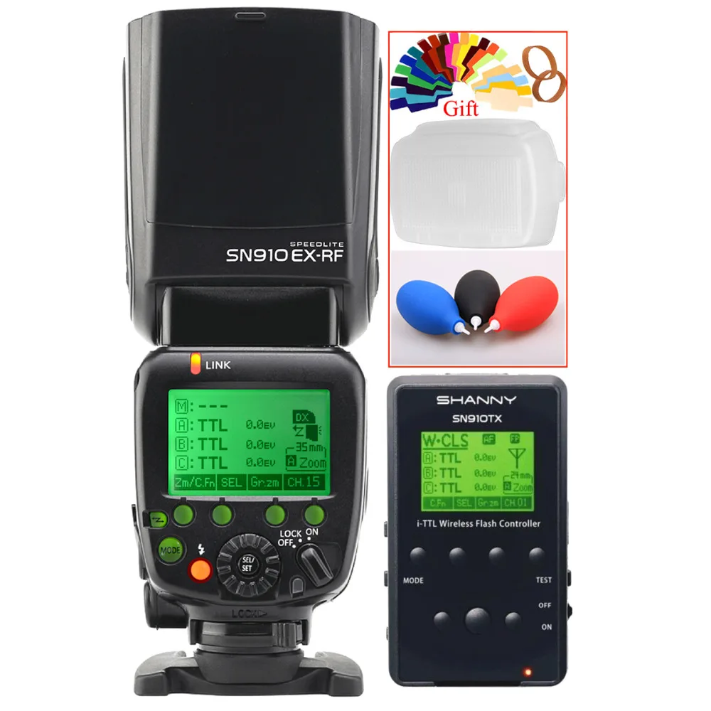

SHANNY SN910EX-RF i-TTL 2.4G Wireless Transmission Flash Speedlight for Nikon D7200 D7100 D7000 D5300 D5200 D5100 D5000 D3300