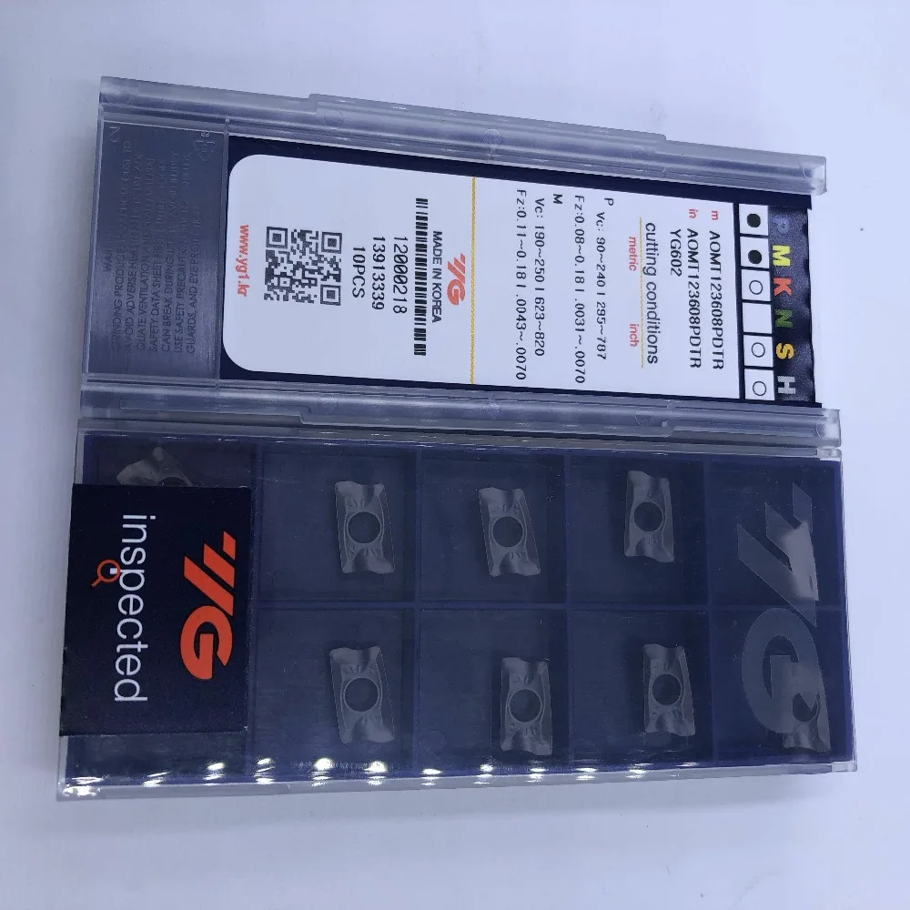 AOMT123608PDTR YG602 оригинальные корейские YG карбидные вставки сверлильный инструмент