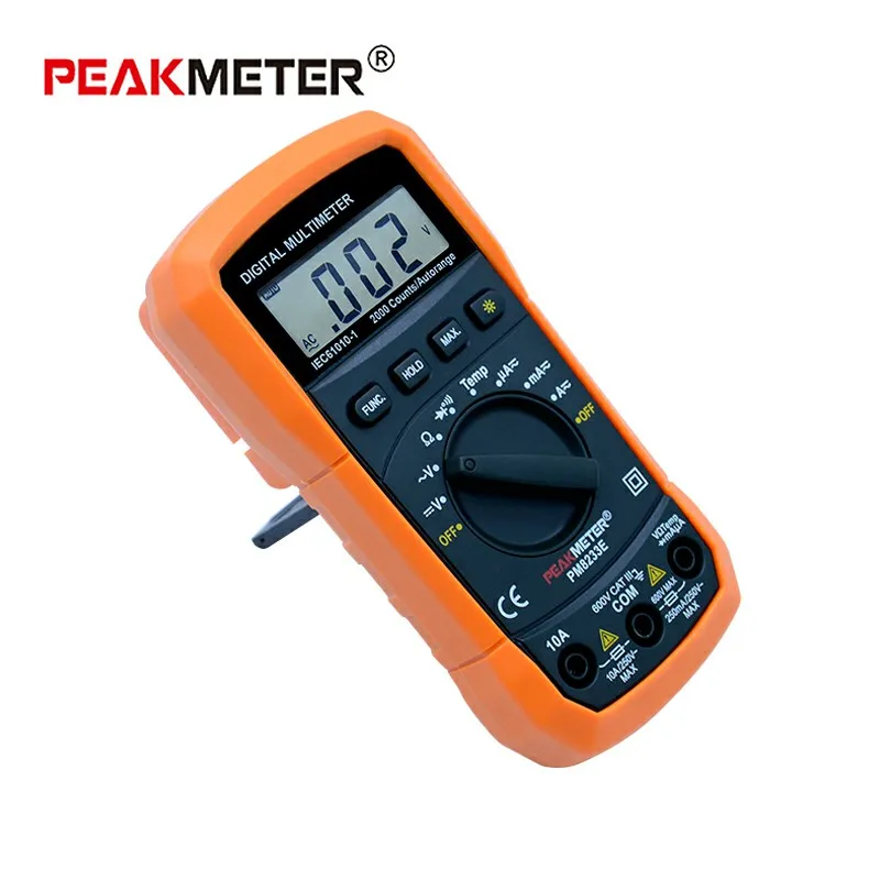 PEAKMETER PM8233E портативный многофункциональный цифровой мультиметр DC вольтметр переменного тока температура мультиметр тестер