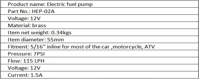 New-12V-Electric-Fuel-Pump-Low-Pressure-Bolt-Fixing-Wire-Diesel-Petrol-HEP-02A-(