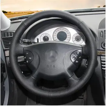 

Puou Black Artificial Leather Car Steering Wheel Cover for Mercedes-Benz W210 E240 E63 E320 E280 2002-2005 Free shipping