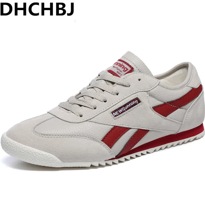 Темно-серые кожаные мужские Сникеры Сезон лето Для мужчин Спортивная обувь