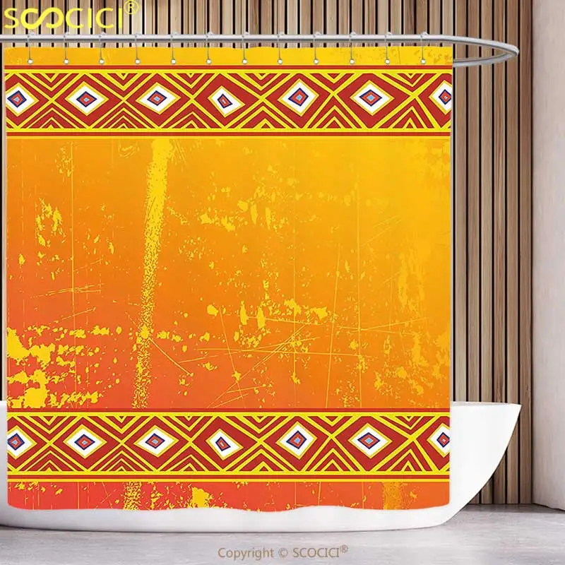 Funky Shower Curtain African Decor Tribal Theme Ethnic African Grunge