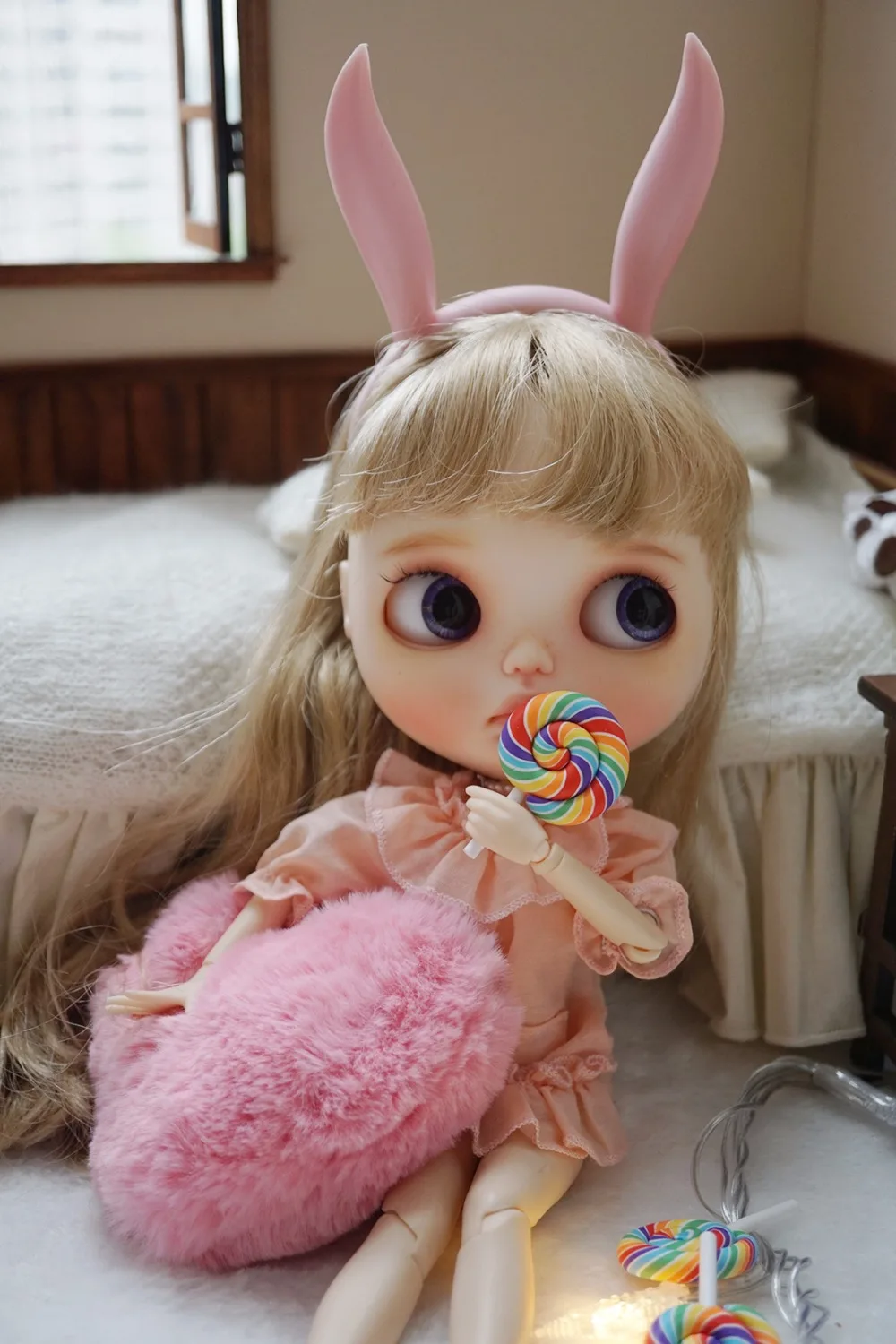 

4pcs rainbow lollipop for 1/6 1/4 1/3 bjd doll photoshoot lollipop accessorries for blyth Licca simulation soft pottery