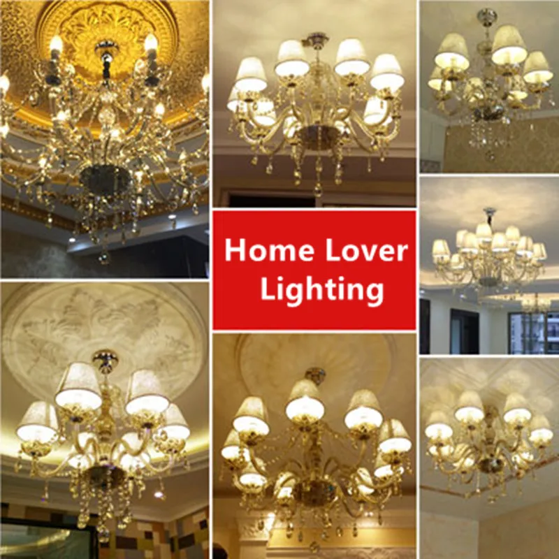 Современная хрустальная люстра с абажуром для спальни кухни столовой lustre de cristal Коньячного цвета lampadari cristallo