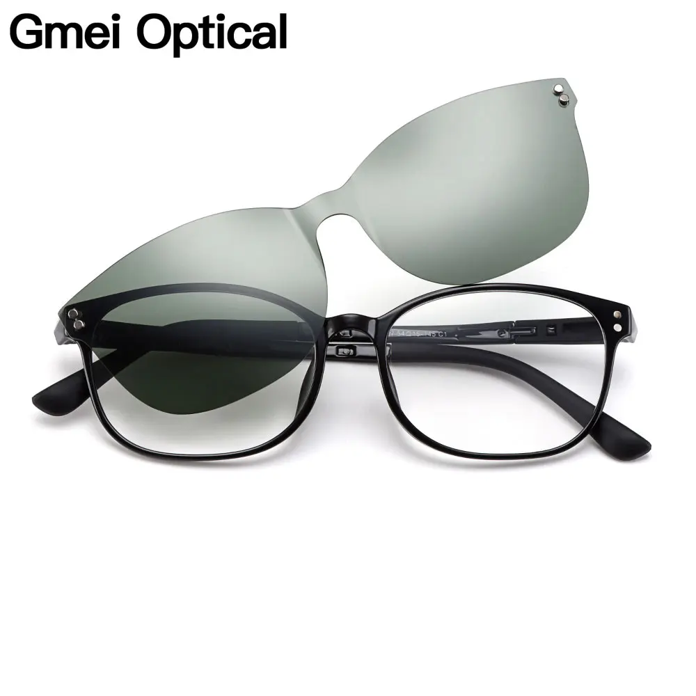 

Gmei Optical Fashion Women Oval Ultem Glasses Frame Ultralight Polarized Clip on Sunglasses Optical Eyewear S2027