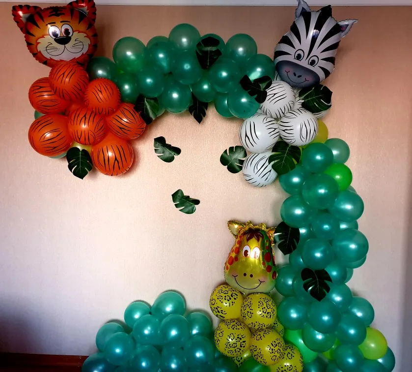 Латексные воздушные шары Baloon в виде животных джунглей на день рождения