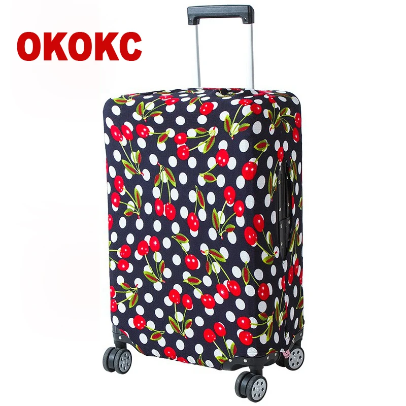 OKOKC тонкий защитный чехол для багажа с вишневым принтом на молнии путешествий