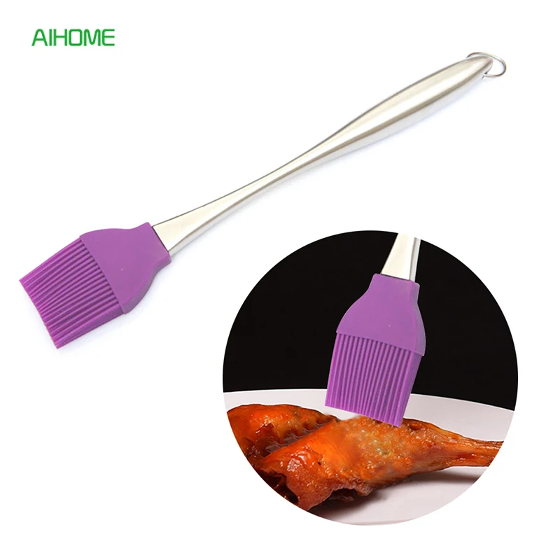 Large Silicone BBQ Oil Brush Bread Basting Brushes Stainless Steel