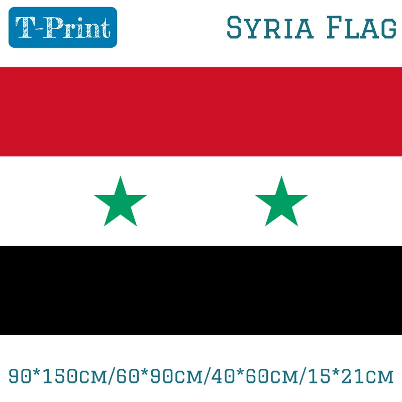 

Free shipping 90*150cm/60*90cm/40*60cm/15*21cm Syria Lifting Flag Free Shipping