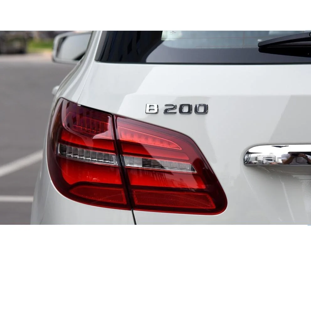 Silver Chrome B180 Flat Benz Car Model Numbers Letters Badge Emblem For B Class Benz W245 W246 W247 AMG