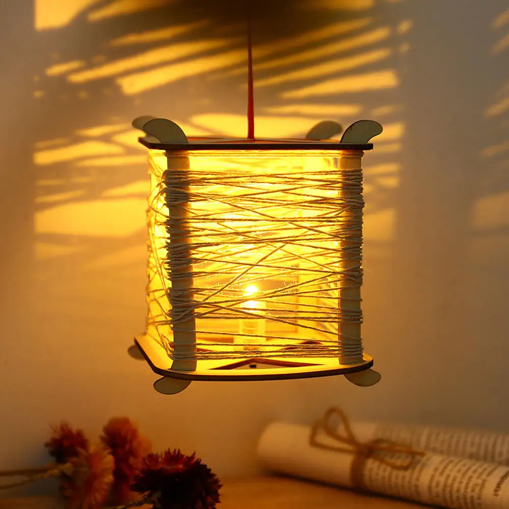 Деревянные пеньковые веревки различные DIY Собранные лампы и украшение ручной работы с китайским узлом украшения дома