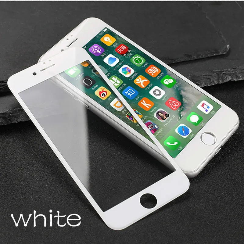 Для iPhone 8 Plus 3D полное покрытие закаленное стекло для iPhone 6 6s Plus 7 8 Защита экрана Защита от царапин arc edge Золотая стеклянная пленка - Цвет: white