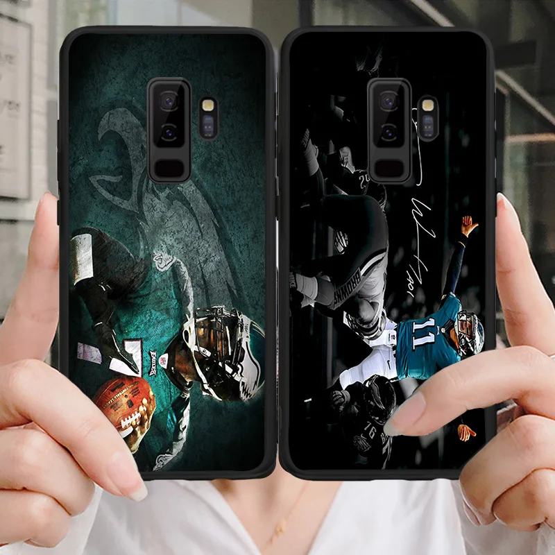 

Yinuoda Phone Case For Philadelphia Eagles Samsung Galaxy Note4 5 9 A7 A8 A9 Soft TPU Cover Carson Wentz For J2Pro J4 J6J7 Note5