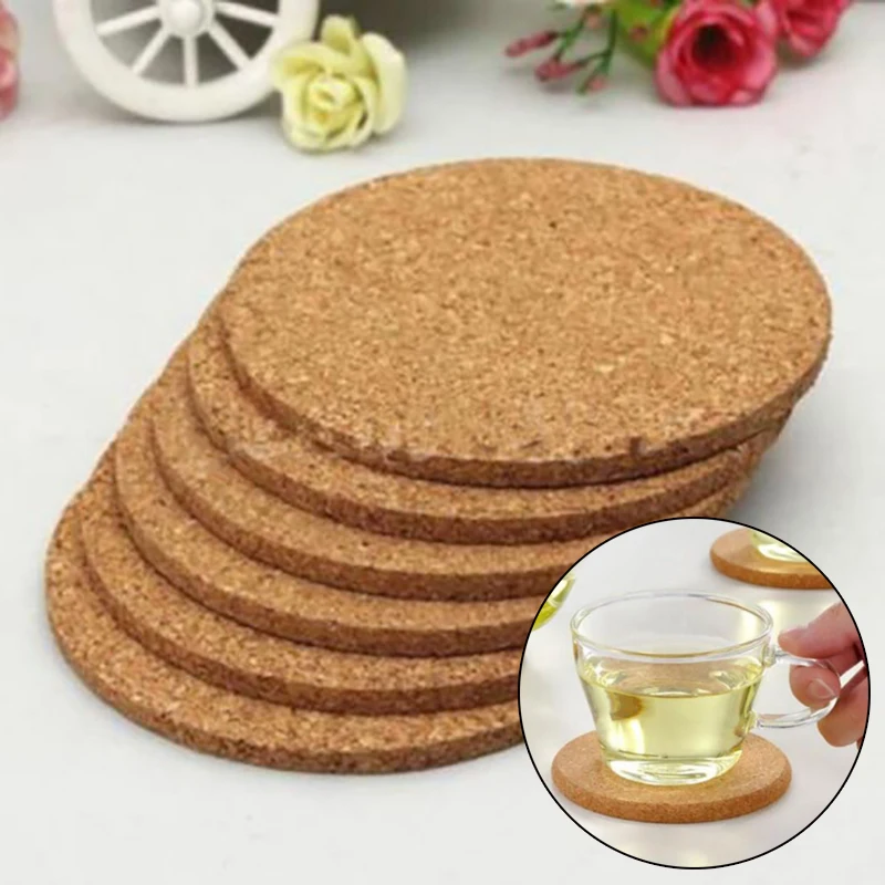 6xCork деревянная подставка для напитков чайная кофейная чашка коврик настольный декор коврик посуда круглая США