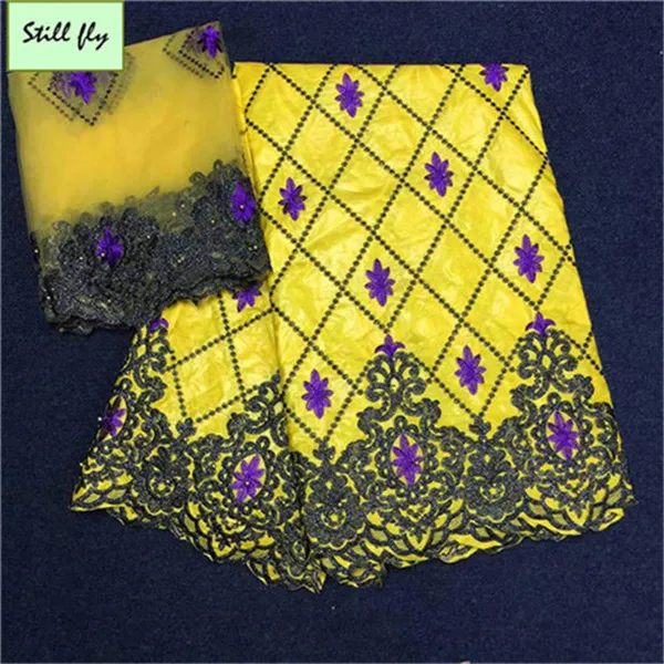Базен riche getzner dashiki ткань хлопок вышитые блеск морская парча ткань желтый Базен riche ткань 5+ 2 ярдов/партия