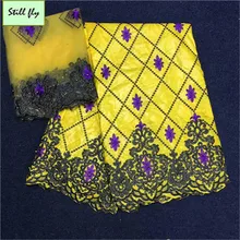 Базен riche getzner dashiki ткань хлопок вышитые блеск морская парча ткань желтый Базен riche ткань 5+ 2 ярдов/партия