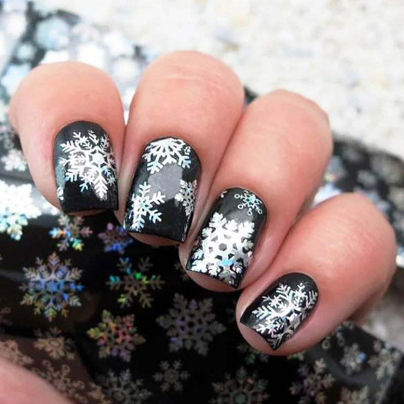 1pcs 4cm*100cm Nail Foils Manicure Christmas Snowflake Design