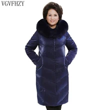 Для женщин среднего возраста Для женщин длинный пуховик; зимняя плотная теплая куртка-пуховик белого цвета на утином пуху верхняя одежда для детей; женские высококачественные туфли на высоком каблуке с капюшоном пальто с меховым воротником