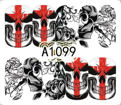 

Nail sticker art decoration Halloween skull slider adhesive Water Transfer decals manicure lacquer art accessoires polish foil