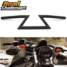" 25 мм тянущийся руль Z Bars мотоциклетный металлический черный/хром для Honda Для Yamaha для Suzuki для Harley для Triumph Универсальный