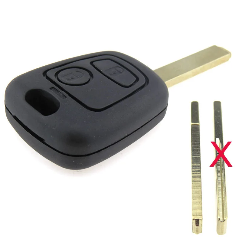 2 Button Remote Replacement Fob Key Shell Case Cover For Peugeot 1007 307 107 207 406 407 Uncut Blade With Groove