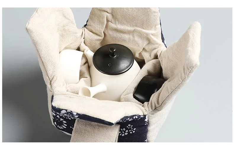 Японская дорожная Портативная сумка для хранения, посылка для чайный набор кунг-фу, аксессуары для чайной посуды, чайный горшок/чайная чашка/быстрая чашка, ювелирные изделия, хлопковые пакеты