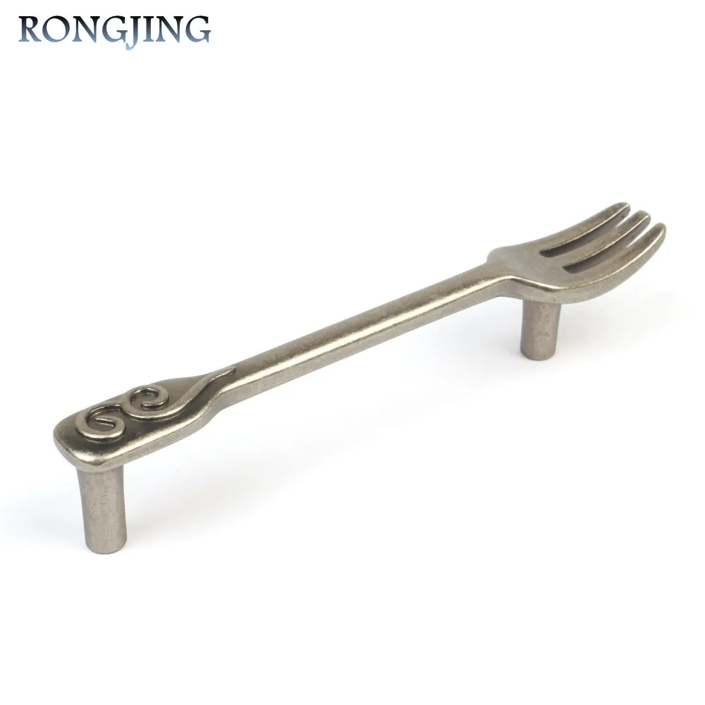 Antique Silver 96mm Spoon Fork Knife Kitchen Cabinet Handles 6