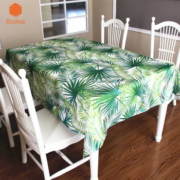 

2017 Summer Blue Plant 100% Polyester Table Cloth Rectangular Tablecloth Printed Dustproof Table Covers Multiple Sizes YN39