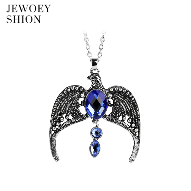

JEWOEY SHION Retro HP Male Female Necklace Personality Bat Crystal Pendant Necklace