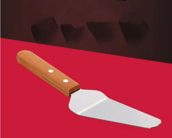 1 шт. Торт Пицца украшения шпатель гладкие, из нержавеющей стали кухонный нож помадка лопатка для торта Крем-скраб с деревянной ручкой ELB 037