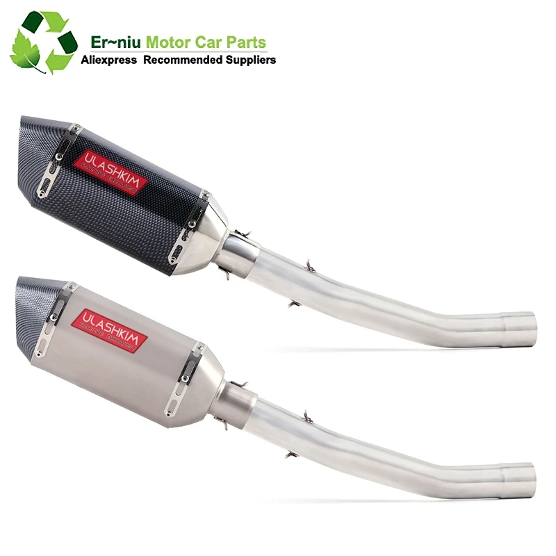 

ZX6R ZX-6R Motorcycle Exhaust Full system middle bend pipe + Muffler Slip-on for Kawasaki ZX-6R ZX6R 2008 to 2014