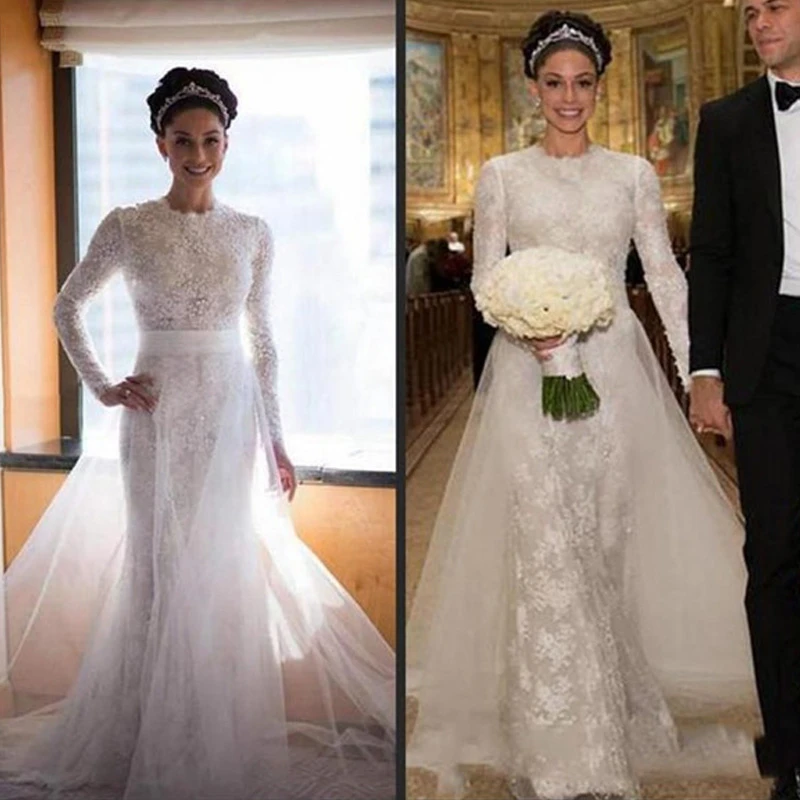 long sleeve sheath wedding dress with beading