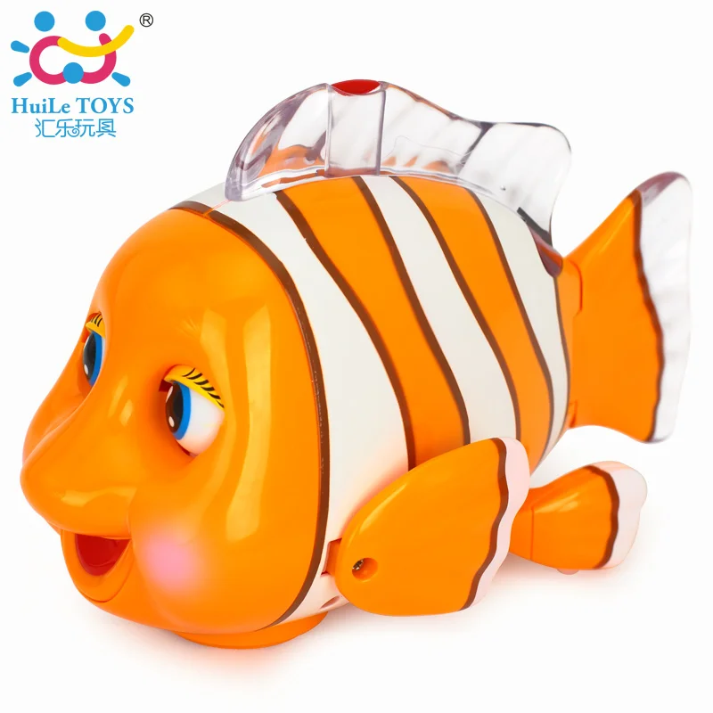 Electronic Toys Clever Clownfish Baby Pets Robot Fish Toy with Music & Lights Interactive Educational Moving Action Toys