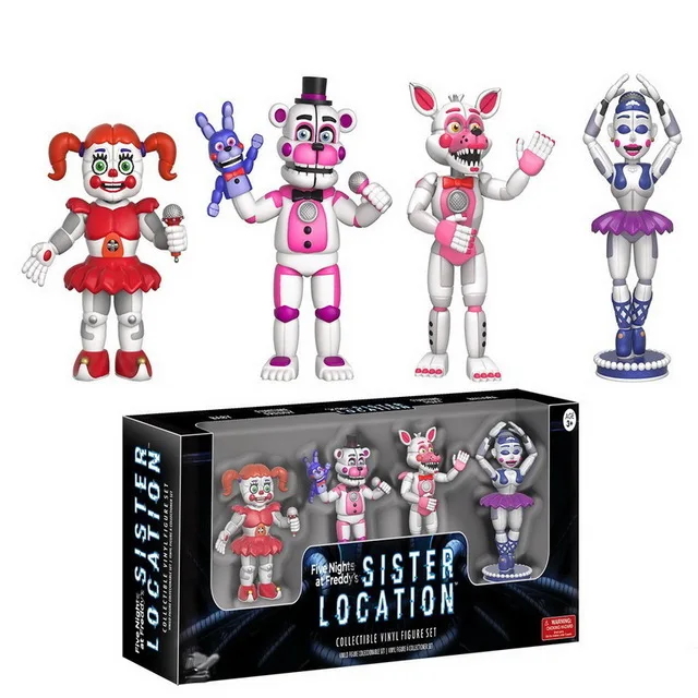 

4Pcs/Set FNAF Five Nights At Freddy's Sister Location toys Bonnie Foxy Fazbear Bear PVC Figure Model Doll Toy Gift Brinquedos