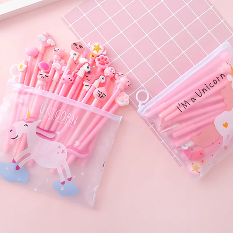 20 шт./компл. гелевая ручка Единорог lapices Flamingo caneta Kawaii boligrafo милые канцелярские