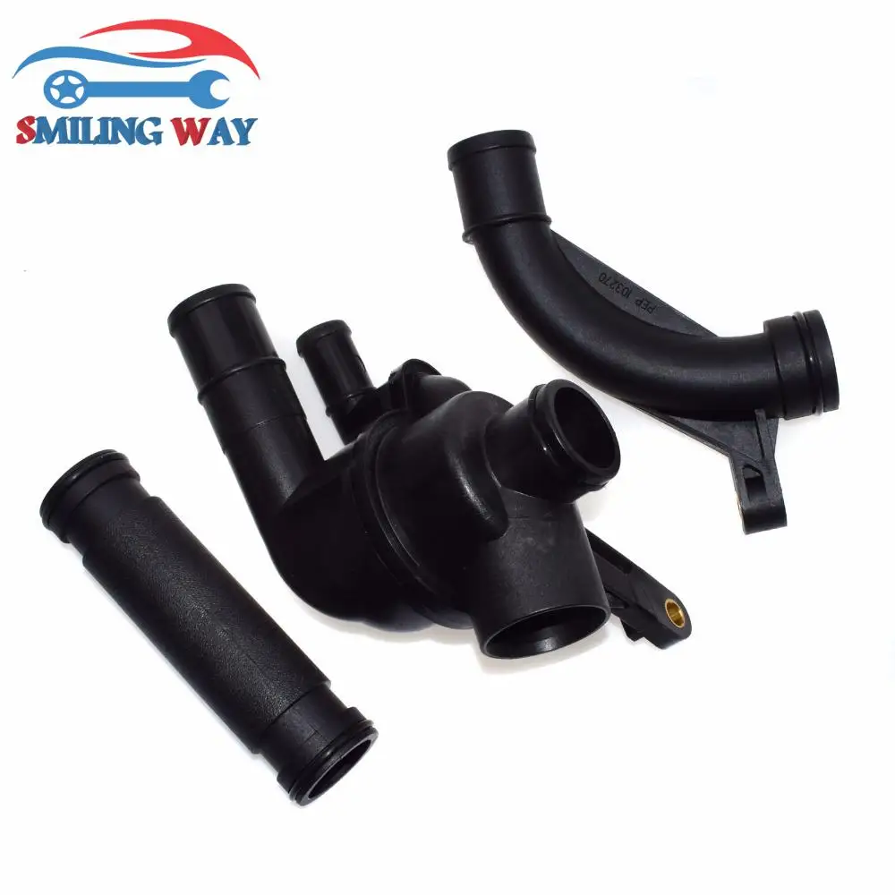 SMILING WAY# Thermostat Housing+ Curved+Straight Pipe For MG MG ZS, ZT, ZT-T Rover 75 2.0 2.5 2001-2005 OE# PEM101050,PEP101970