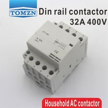 CT1 4 P 32A 220 В 400V~ 50/60 Гц din-рейку бытовой ac модульная контактор 4NO