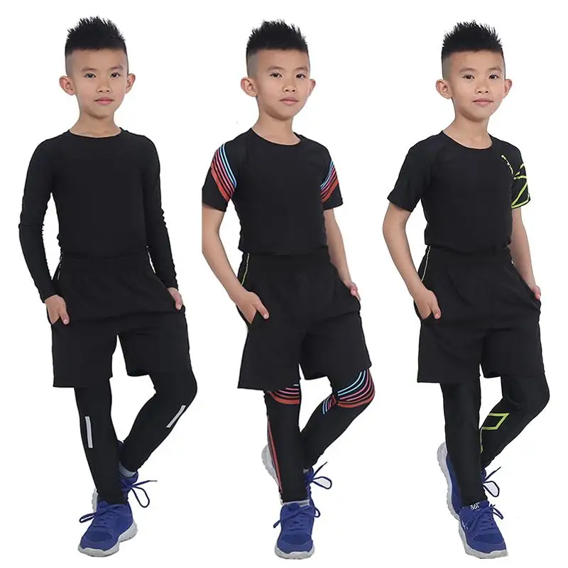 

Survetement Homme 3 pcs KIDS Sport Suits Quick Dry Basketball Soccer Training Tracksuits child Fitness Gym Clothing Running Sets