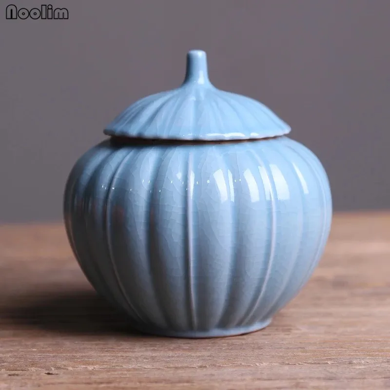 NOOLIM, японский стиль, керамическая банка для хранения тыквенного чая, герметичная банка, маленькая портативная Бытовая влагостойкая чайная банка - Цвет: B