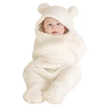 

Newborn Baby Blanket Infant Swaddle Wrap Plush Cotton Warm Cartoon Swaddling Winter Wrap Baby Bedding Baby Towel Blanket