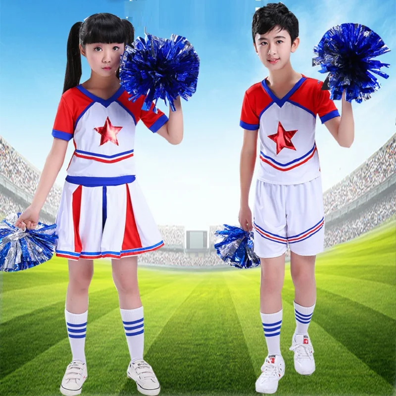 Cheerleaders студенты костюмы для чирлидинга кампус группа костюмы для гимнастики дети Чирлидинг школьная форма тренажерный зал спортивные - изображение