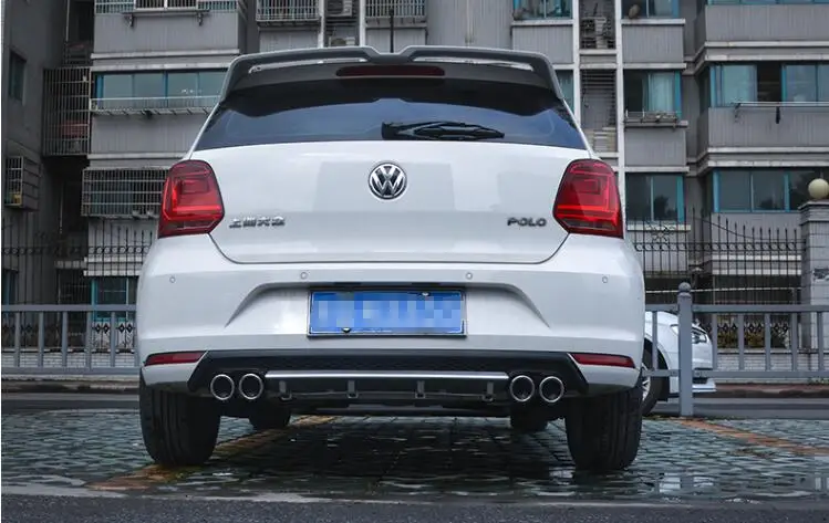 Cheap For VW Polo Spoiler ABS Material Car Rear Wing Primer Color VW polo Rear Spoiler For Volkswagen new Polo Spoiler 2011 2015