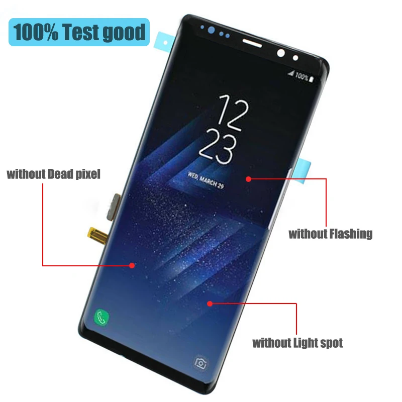 Billow AMOLED для samsung Galaxy Note 8 AAA экран дисплей дигитайзер сборка ЖК замена рамка стикер