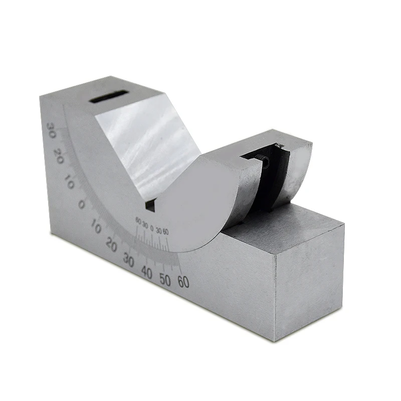 Slver Precision Grinding Machine Angle Plate V Block 0-60 Degrees Adjustable Micro Angle Gauge With